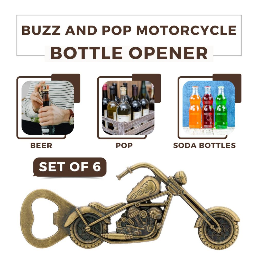 Motorcycle Bottle Opener (Set of 6)