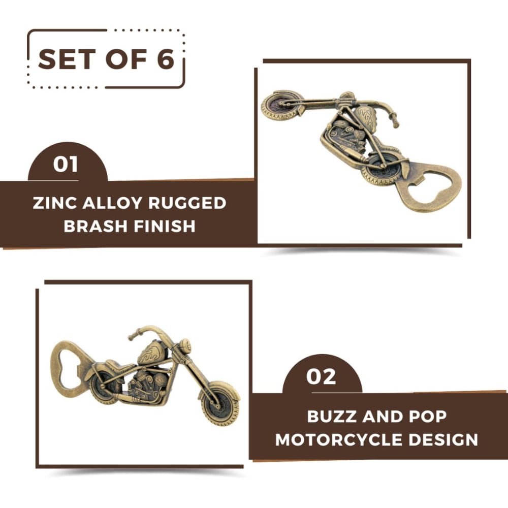 Motorcycle Bottle Opener (Set of 6)